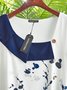Floral Lapel Short Sleeve Loosen T-Shirt