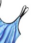Casual Abstract Printing Scoop Neck Tankinis Two-Piece Set
