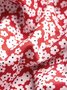 Casual V Neck Loose Short Sleeve Floral Dress