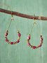 Boho Vintage Wooden Beaded Earrings Ethnic Holiday Jewelry