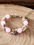 Boho Multi Color Natural Crystal Beaded Bracelet Beach Vacation Ethnic Accessories