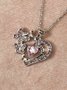 I Love You Silver Butterfly Heart Pendant Necklace Valentine's Day Mother's Day Thanksgiving Gift Jewelry