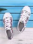 Floral Light Lace Up Canvas Sneakers