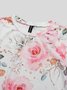 Crew Neck Floral Casual T-Shirt