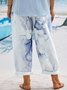 Plus Size Loose Casual Gradient Floral Pants