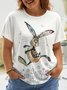 Plus Size Crew Neck Casual Jersey Easter T-Shirt