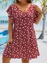 Plus Size Floral Slim Pullover Women's Dress Short Sleeve Floral Weaving Dress