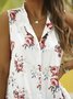 Floral Sleeveless Plus Size Casual Shirts