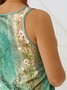 Casual Ethnic Floral Printed Tank Top