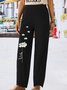 Women Casual Floral-Print Pockets Pants