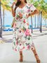 Plus Size Vacation Floral Jersey Loose Dress