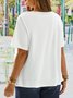 Plus Size Casual Asymmetrical Neck Loosen Jersey Short Sleeve T-Shirt