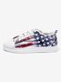 Comfortable Lightweight Soft Sole American Flag Adjustable Stretch Strap Canvas Shoes