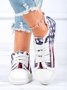 Comfortable Lightweight Soft Sole American Flag Adjustable Stretch Strap Canvas Shoes