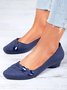 Comfortable Soft Sole Waterproof Pointed Toe Shallow Mouth Chunky Heel Shoes