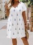 Plus Size Vacation Anchor Jersey Loose Dress