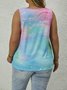Plus Size V Neck Jersey Loose Casual Tank Top