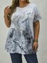 Plus Size Loose Jersey Crew Neck Casual T-Shirt