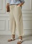 Plus Size Cotton Lace-Up Loose Casual Pants