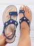 Appliques Decor Rhinestone Detail Toe Post Thong Sandals