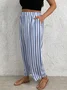 Plus Size Casual Loose Striped Pants