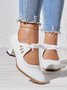 Vintage Bow Decor Hollow out Spool Heel Mary Jane Shoes