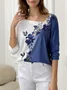 Contrast Floral Design Long Sleeve T-Shirt