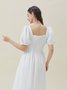 Plain Linen Vacation Dress