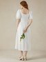 Plain Linen Vacation Dress