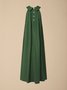 Vacation Plain linen-cotton Halter Maxi Dress