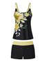 Casual Floral Printing Scoop Neck Tankinis Two-Piece Set