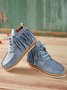 Vintage Roman Platform Fringe Lace-Up Booties