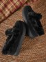Vintage Leather Wearable Plain Daily Non-Slip Flat Heel Snow Boots