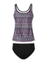 Vacation Ethnic Printing Scoop Neck Tankinis Two-Piece Set