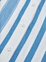 Shirt Collar Stripes Cotton-Blend Long Sleeve Blouse
