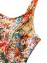 Vacation Ethnic Printing Scoop Neck One Pieces Swimsuit
