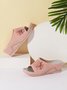 3D Floral Cutout Upper Vintage Bohemian Wedge Slippers