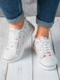 Lightweight Breathable Wear-Resistant Floral Lace-Up Sneakers Canvas Shoes