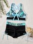 Vacation Ethnic Printing Spaghetti Bikinis Two-Piece Set