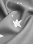 Gray Star&Moon Printed Stand Collar Half Sleeve Casual Shift Top