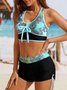 Vacation Ethnic Printing Spaghetti Bikinis Two-Piece Set