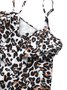 Vacation Leopard Printing Scoop Neck Tankinis Two-Piece Set
