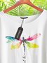 Casual Dragonfly Short Sleeve Tops