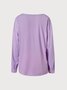 Plain Jersey V Neck Casual Top