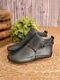 zolucky Women Casual Green Daily Adjustable Soft Leather Booties