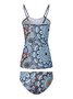 Vacation Ethnic Printing Scoop Neck Tankinis Two-Piece Set