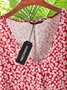 Casual V Neck Loose Short Sleeve Floral Dress