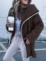 Women Faux Fur Long Sleeve Winter Cardigans With Hoodie Coat
