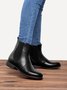 Women's Vintage Low Heel Ankle Booties Slip-on Short Chelsea Boots