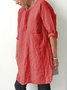 Cotton Crew Neck Short Sleeve Dress